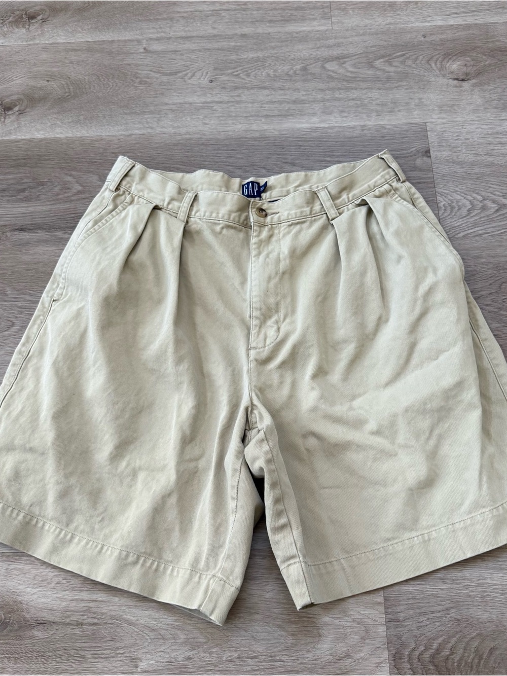 Vintage 80s 90s GAP Double Pleated High Waisted Beige Shorts Men ACTUAL SIZE 30